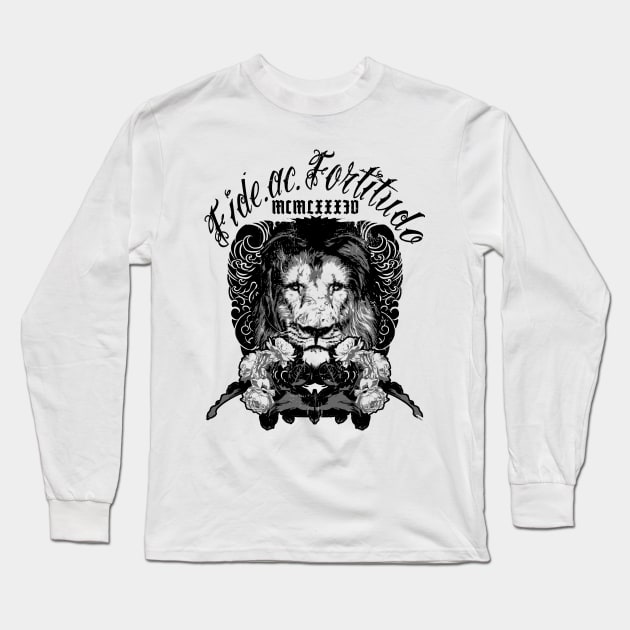 Warrior King - Lion - Street wear design Long Sleeve T-Shirt by Carbon Love